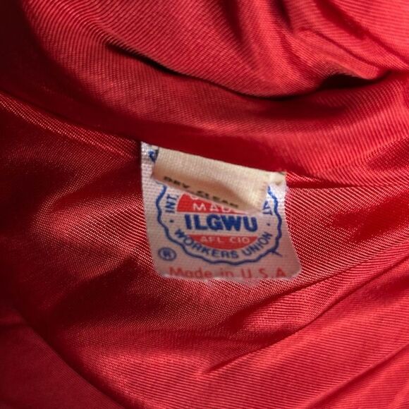 Vintage ILGWU Red Plaid Coat Made In USA Womens Large - Picture 4 of 4